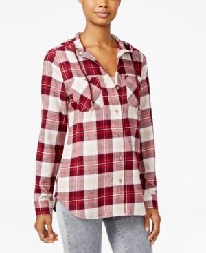 Polly & Esther Juniors' Plaid Flannel Hoodie
