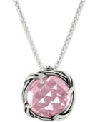 Peter Thomas Roth Rose Quartz Adjustable Pendant Necklace (4 Ct. T.w.) In Sterling Silver