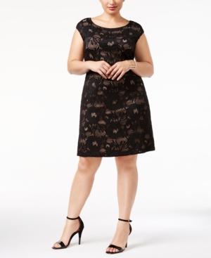 Connected Plus Size Lace Sheath Dress