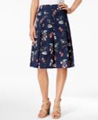 Charter Club Cotton Floral-print A-line Skirt, Only At Macy's