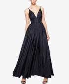 Fame And Partners V-neck Dress With Full Skirt