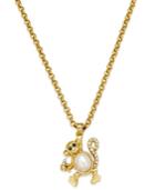 Kate Spade New York Gold-tone Imitation Pearl Pave Monkey Pendant Necklace