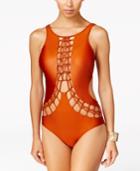 Kenneth Cole Shine On Shimmer Cutout One-piece Swimsuit Women's Swimsuit