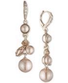 Givenchy Gold-tone Imitation Pearl & Crystal Drop Earrings