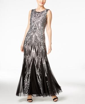 Calvin Klein Sequined Open-back Mermaid Gown