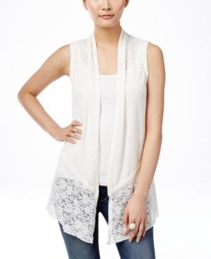 Style & Co. Lace-back Drape-front Vest, Only At Macy's