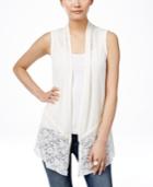Style & Co. Lace-back Drape-front Vest, Only At Macy's