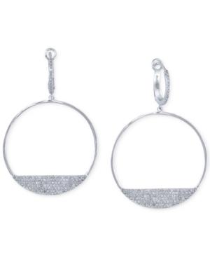 Geo By Effy Diamond Drop Hoop Earrings (3/4 Ct. T.w.) In 14k White Gold