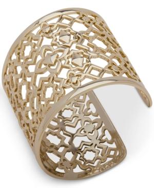 Ivanka Trump Gold-tone Openwork Wide Cuff Bracelet