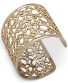 Ivanka Trump Gold-tone Openwork Wide Cuff Bracelet