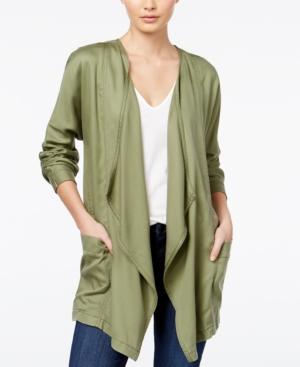 Jessica Simpson Finn Draped Embroidered-back Jacket