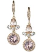 Givenchy Gold-tone Crystal And Pave Drop Earrings