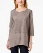 Style & Co. Faux-suede Layered-look Blouse, Only At Macy's