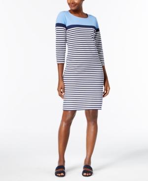 Karen Scott Striped Sheath Dress, Created For Macy's
