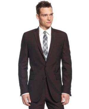 Calvin Klein X-fit Burgundy Solid Slim Fit Jacket