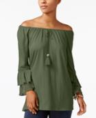 Style & Co Off-the-shoulder Crinkle Top, Created For Macy's