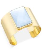 Inc International Concepts Gold-tone Solid Metal Large Blue Stone Cuff Bracelet, Only At Macy's