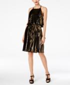 Thalia Sodi Metallic Pleated Dress, Created For Macy's