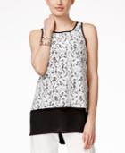 Alfani Lace Chiffon-hem Top, Only At Macy's