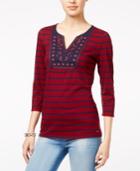 Tommy Hilfiger Rhys Embroidered Peasant Top