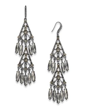 Inc International Concepts Hematite-tone Shaky Stone Chandelier Earrings, Created For Macy's