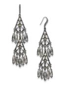Inc International Concepts Hematite-tone Shaky Stone Chandelier Earrings, Created For Macy's