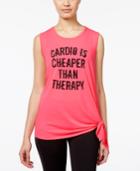Jessica Simpson The Warm Up Juniors' Graphic Tie-hem Tank Top