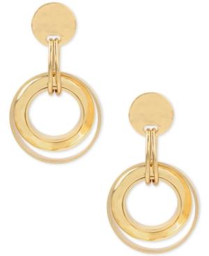 Robert Lee Morris Soho Gold-tone Disc And Circle Drop Earrings