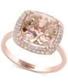 Blush By Effy Morganite (3-5/8 Ct. T.w.) & Diamond (1/4 Ct. T.w.) Ring In 14k Rose Gold