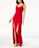 Emerald Sundae Juniors' Double High-slit Gown