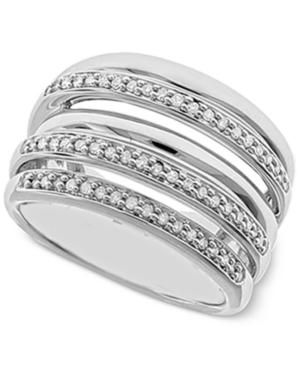 Diamond Multi-layer Statement Ring (1/4 Ct. T.w.) In Sterling Silver
