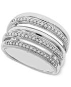 Diamond Multi-layer Statement Ring (1/4 Ct. T.w.) In Sterling Silver