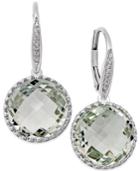 Green Amethyst (11 Ct. T.w.) And Diamond Accent Drop Earrings In 14k White Gold