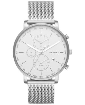 Skagen Men's Hagen World Time Stainless Steel Mesh Bracelet Watch 42mm Skw6301
