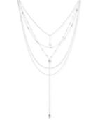 Guess Silver-tone Crystal Charm Layered Statement Necklace, 16 + 2 Extender