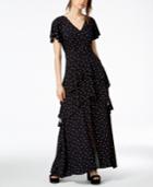 Bar Iii Dot-print Tiered Maxi Dress, Created For Macy's