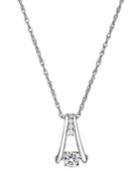 Twinkling Diamond Star Diamond Bell Pendant Necklace In 10k White Gold (1/4 Ct. T.w.)