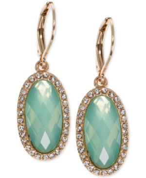 Lonna & Lilly Gold-tone Pave Green Crystal Drop Earrings