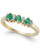 Emerald (1/3 Ct. T.w.) & Diamond Accent Ring In 14k Gold