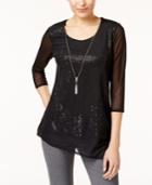 Jm Collection Mesh Necklace Tunic, Created For Macy's