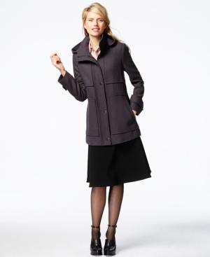 Kenneth Cole Seamed Hooded Stadium Coat