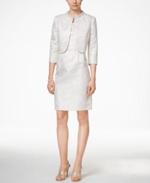 Tahari Asl Jacquard Dress And Jacket Set