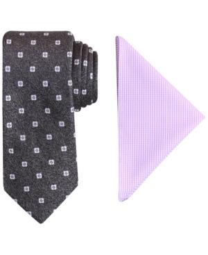 Tallia Men's Bailey Neat Tie & Pocket Square Set
