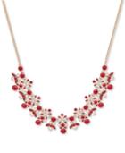 Givenchy Gold-tone Red & Clear Crystal Statement Necklace