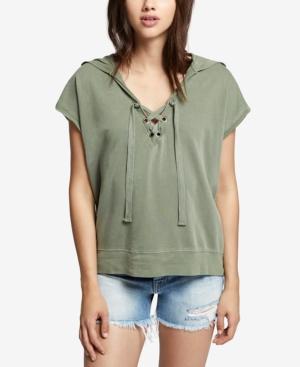 Sanctuary Cotton Lace-up Hoodie