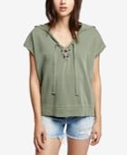 Sanctuary Cotton Lace-up Hoodie