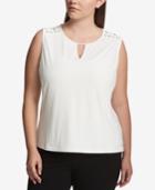 Calvin Klein Plus Size Lace-up Shell