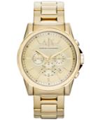 Ax Armani Exchange Watch, Men's Chronograph Gold Ion-plated Stainless Steel Bracelet 45mm Ax2099