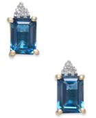 London Blue Topaz (2-9/10 Ct. T.w.) & Diamond Accent Drop Earrings In 14k Gold
