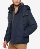 Marc New York Men's Quilted Jacket With Removable Hood And Collar